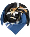 Ralph Lauren Modern Belting Square Silk Scarf In Black