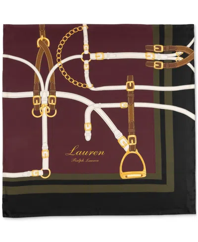 Ralph Lauren Modern Belting Square Silk Scarf In Brown