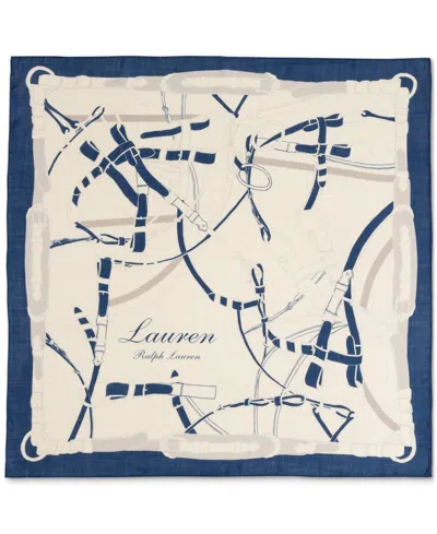 Ralph Lauren Modern Equestrian Square Scarf In Neutral