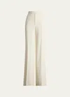 Polo Ralph Lauren Modern Wool Wide-leg Trousers In Cream