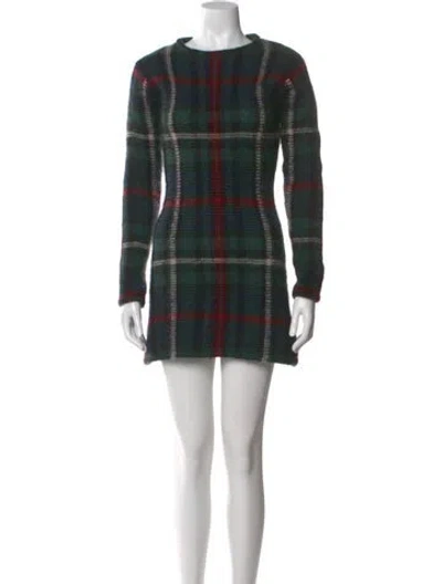 Pre-owned Ralph Lauren Mohair Mini Dress In Green