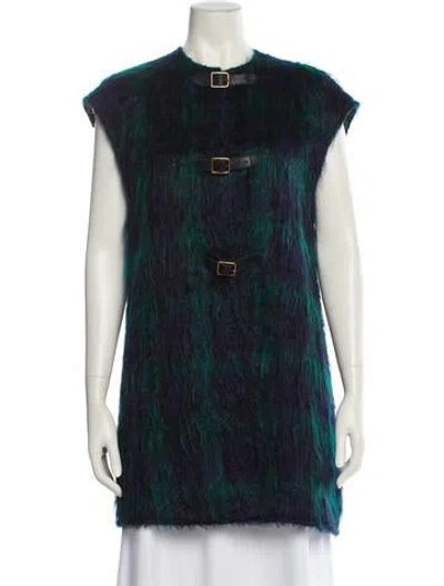 Pre-owned Ralph Lauren Mohair Printed Vest In Green