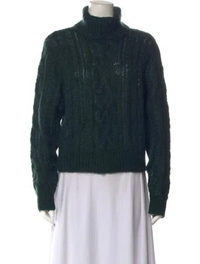 Pre-owned Ralph Lauren Mohair Turtleneck Sweater In Green