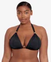Ralph Lauren Mold Cup Halter Bikini Bra Top In Black