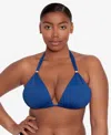 Ralph Lauren Mold Cup Halter Bikini Bra Top In Blue