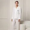Ralph Lauren Monogram Linen Pajama Set In White