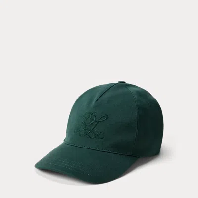 Ralph Lauren Monogram Twill Ball Cap In Green