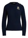 Ralph Lauren Montiva Long Sleeve Pullover In Black
