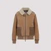Ralph Lauren Morrison Shearling-trimmed Suede Jacket In Brown