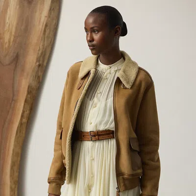 Ralph Lauren Morrison Shearling Coat In Brown