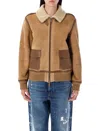 Ralph Lauren Morrison Shearling-trimmed Suede Jacket In Brown