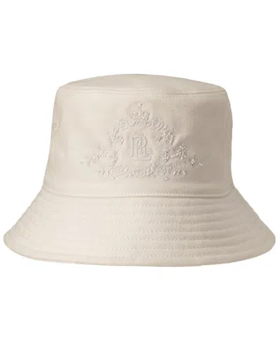 Ralph Lauren Mother's Day Embroidered Bucket Hat In White