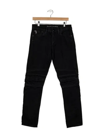 Pre-owned Ralph Lauren Moto Jeans In Black