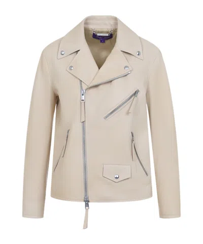 RALPH LAUREN RALPH LAUREN ZIPPED LEATHER BIKER JACKET