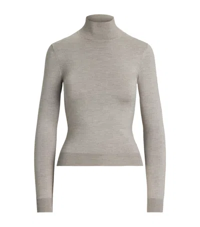 RALPH LAUREN MULBERRY SILK-BLEND TURTLENECK SWEATSHIRT