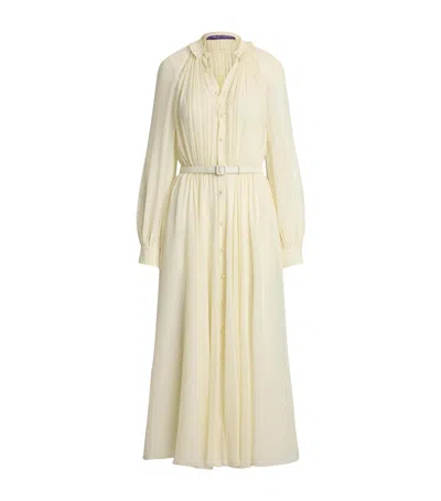 Ralph Lauren Mulberry Silk Grantly Midi Shirt Dress
