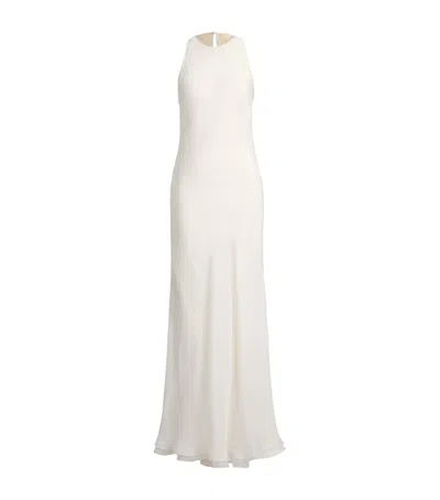 Ralph Lauren Mulberry Silk Zachary Dress In White