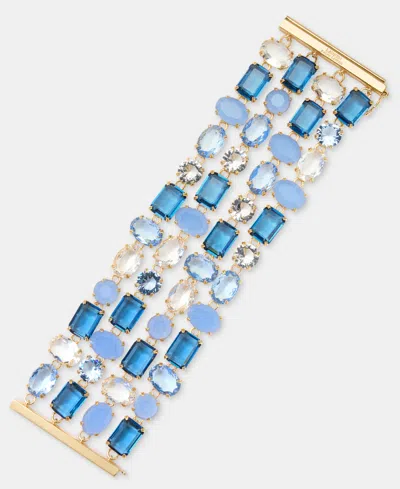 Ralph Lauren Multi-stone 3-row Flex Bracelet In Gold