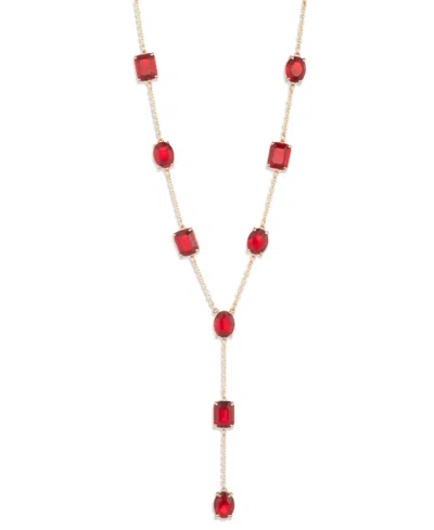 Ralph Lauren Multi-stone Y-neck Necklace In Red