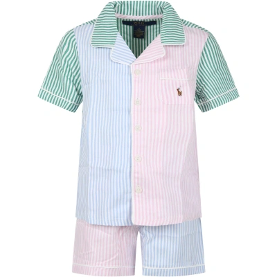 Ralph Lauren Kids' Multicolor Cotton Pajamas For Girl With Pony