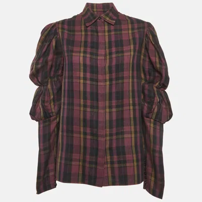 Pre-owned Ralph Lauren Multicolour Plaid Flannel Vivian Blouse L