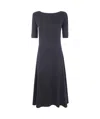 Ralph Lauren Munzie Elbow Sleeve Day Dress In Black