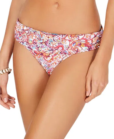 Polo Ralph Lauren Mystic Paisley Shirred Band Hipster In Plum In Pink