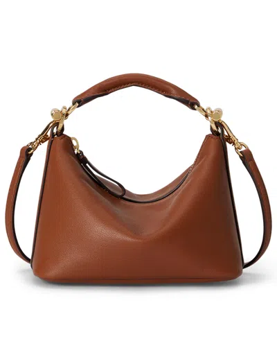 Ralph Lauren Nappa Leather Mini Blaike Shoulder Bag In Brown
