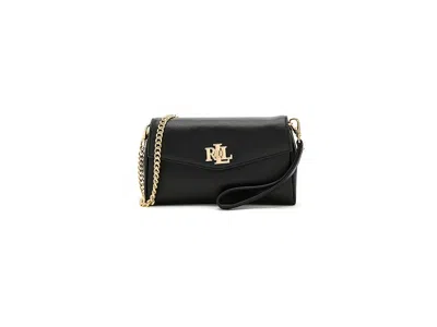 Ralph Lauren Nappa Leather Tanner Crossbody Wallet Cross Body Handbags Black: One Size