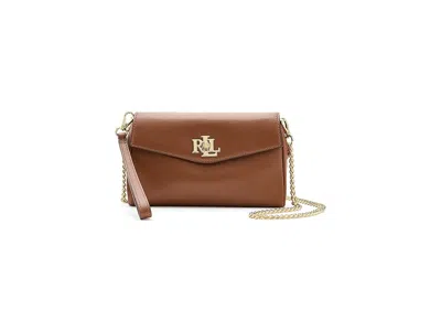 Ralph Lauren Nappa Leather Tanner Crossbody Wallet Cross Body Handbags Lauren Tan: One Size In Brown