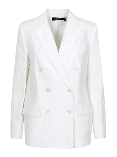Ralph Lauren Narain-blazer-lt Drapy Linen Visc In Multi