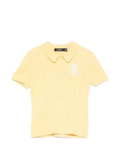 Ralph Lauren Natrissa Cable-knit Polo Shirt In Yellow