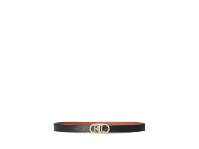 Ralph Lauren Natural Smooth/natural Smooth Oval Reversible 25 Belt Skinny Women's Belts Black/tan: Lg In Neutral