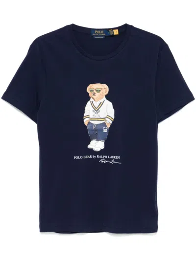 Ralph Lauren Navy Blue Bear Print T-shirt