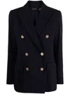 Ralph Lauren Navy Blue Col Logo Blazer In Black