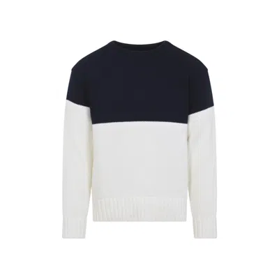 Ralph Lauren Purple Label Classic Cotton Pullover In Blue