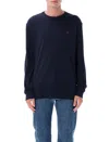 Ralph Lauren Long Sleeve Crew Neck Sweater With Ribbed Cuffs In Blue