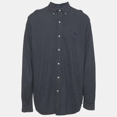 Pre-owned Ralph Lauren Navy Blue Dotted Cotton Feather Light Mesh Shirt Xxl