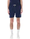 Ralph Lauren Dark Blue Elastic Waist Swim Shorts In Black