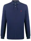 Polo Ralph Lauren Long-sleeved Polo Shirt With Classic Collar In Navy Blue