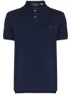 Polo Ralph Lauren Cotton Polo Shirt With Embroidered Logo In Navy Blue