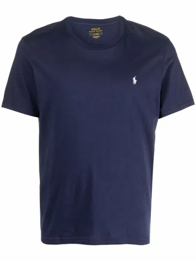 POLO RALPH LAUREN NAVY BLUE PONY-EMBROIDERED T-SHIRT