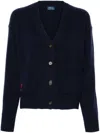 Ralph Lauren Navy Blue Wool Blend Cardigan In Blue