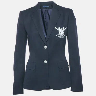 Pre-owned Ralph Lauren Navy Blue Wool Felt Rowing Club Blazer M