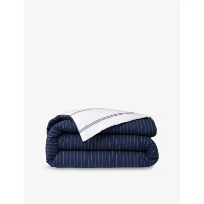 Ralph Lauren Navy Kerrigan Striped Cotton Duvet Cov In Blue