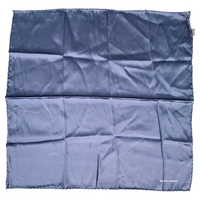 Pre-owned Ralph Lauren Navy Silk Pocket Square In Blue