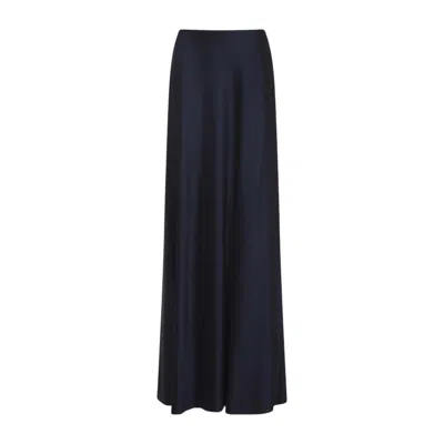 Ralph Lauren Navy Solid Ankle Length Skirt In Blue