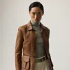 Ralph Lauren Naylor Burnished Lambskin Jacket In Brown