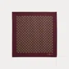 Ralph Lauren Neat Silk Twill Pocket Square In Burgundy