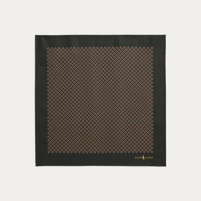 Ralph Lauren Neat Silk Twill Pocket Square In Green